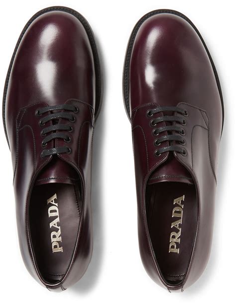 prada spazzolato leather loafer|Prada spazzolato derby loafers.